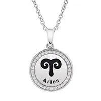 Sterling Silver Aries 0.10CTW Diamond Pendant