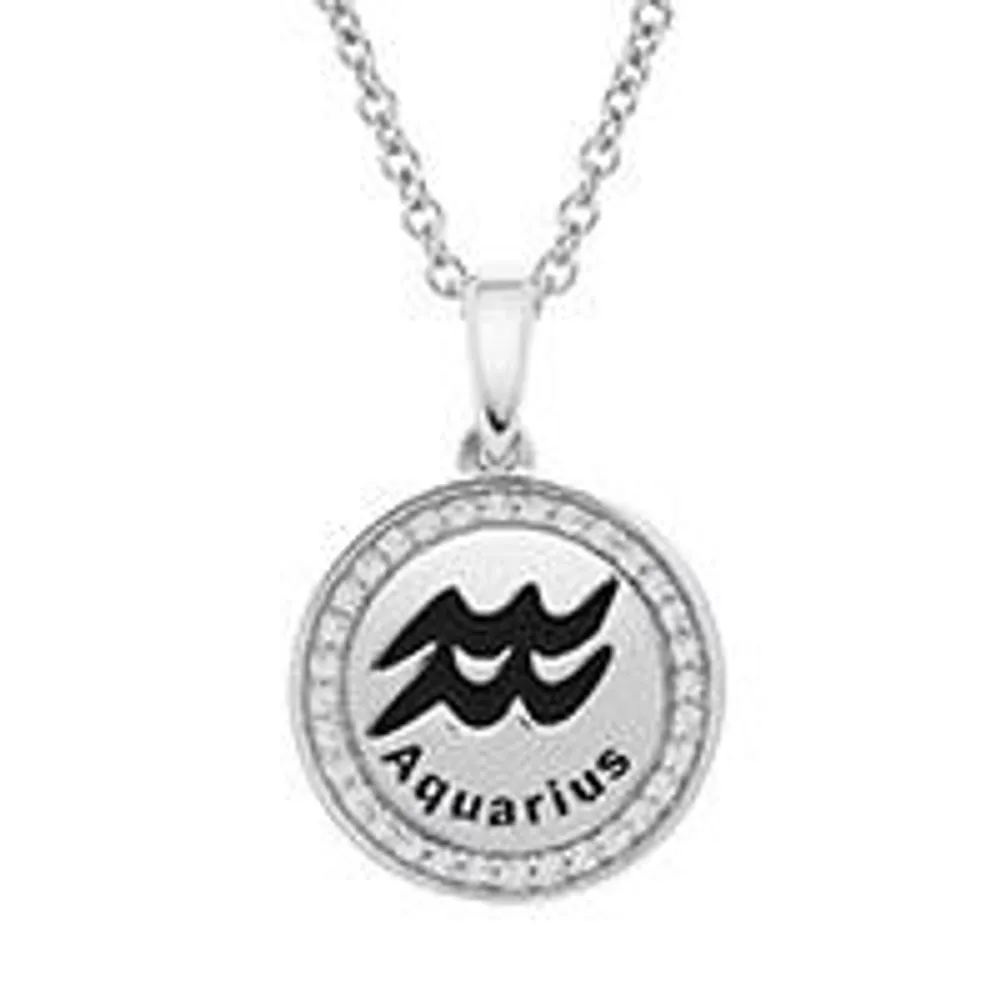 Sterling Silver Aquarius 0.10CTW Diamond Pendant