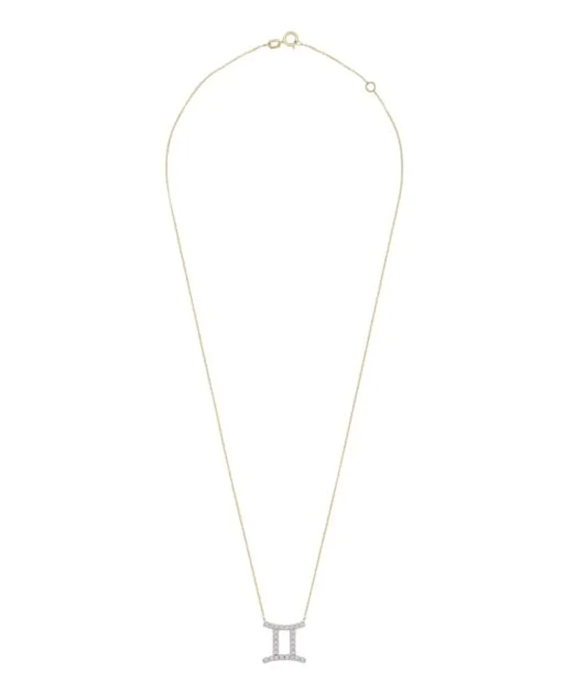 10K Yellow Gold Gemini 0.10CTW Diamond Pendant