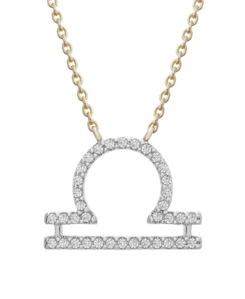 10K Yellow Gold Libra 0.10CTW Diamond Pendant