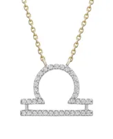 10K Yellow Gold Libra 0.10CTW Diamond Pendant