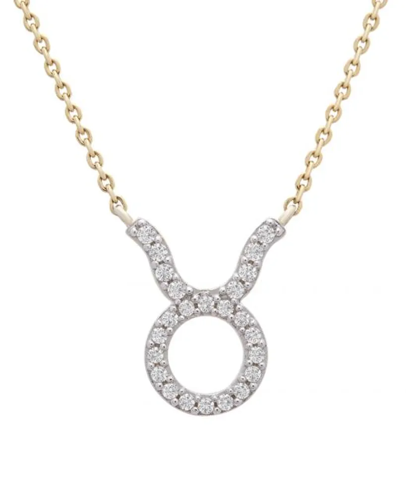 10K Yellow Gold Taurus 0.10CTW Diamond Pendant