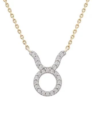 10K Yellow Gold Taurus 0.10CTW Diamond Pendant