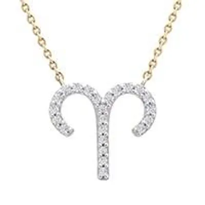 10K Yellow Gold Aries 0.10CTW Diamond Pendant