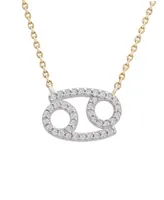 10K Yellow Gold Cancer 0.10CTW Diamond Pendant