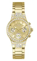 Guess Women's Gold-Tone and Rhinestone Multifunction Watch