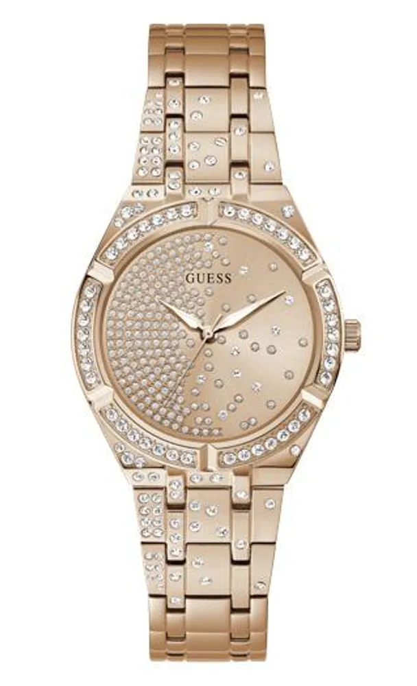 Guess Women's Rose Gold-Tone Crystal Watch