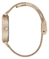 Guess Women's Rose Gold-Tone Mesh Analog Watch