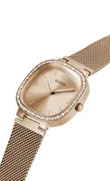 Guess Women's Rose Gold-Tone Mesh Analog Watch