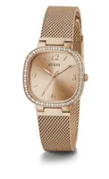 Guess Women's Rose Gold-Tone Mesh Analog Watch