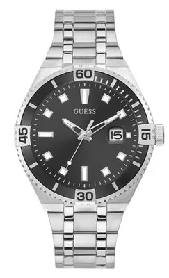 Guess Men's Stainless Steel Silver-Tone Watch