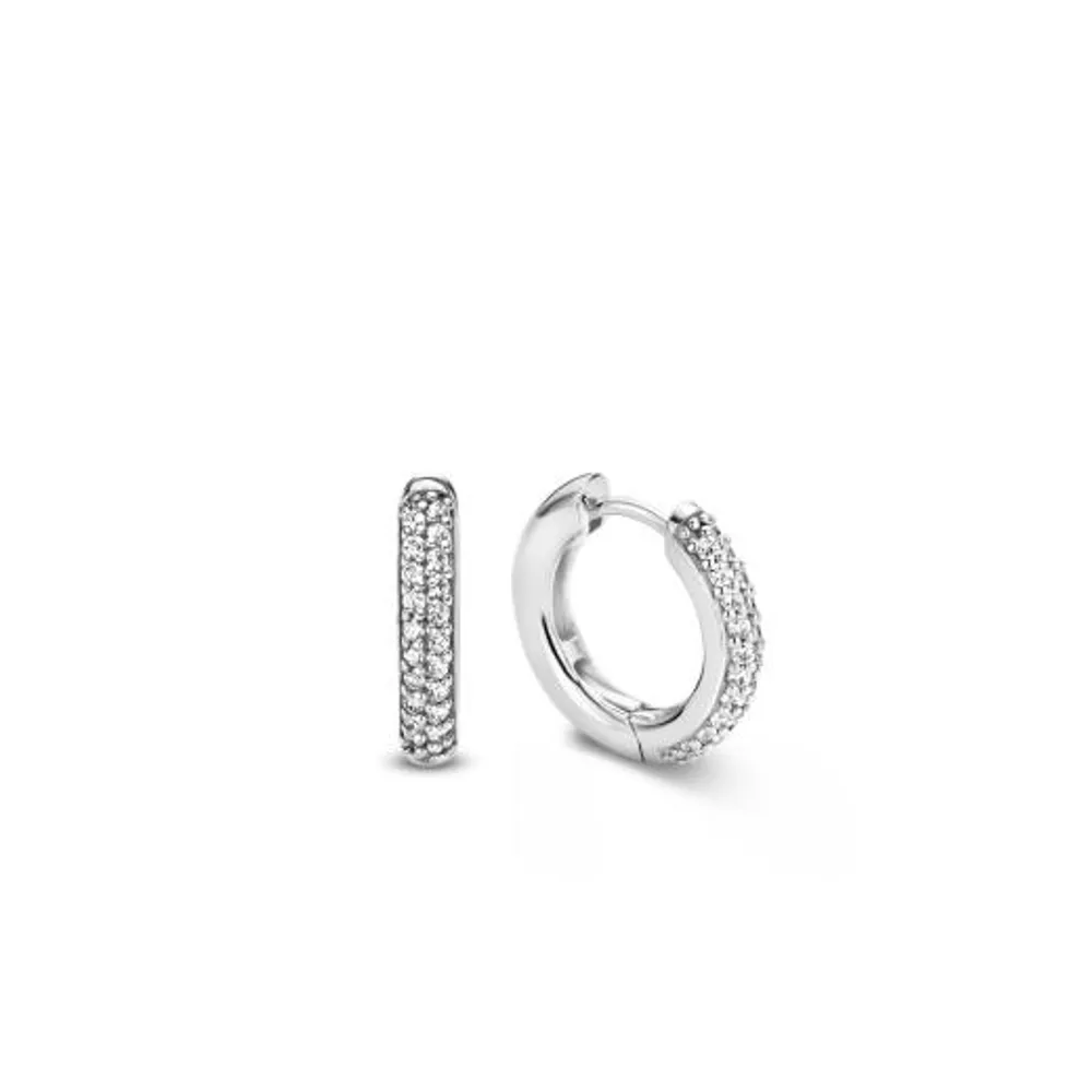 Ti Sento Silver Huggie Earrings