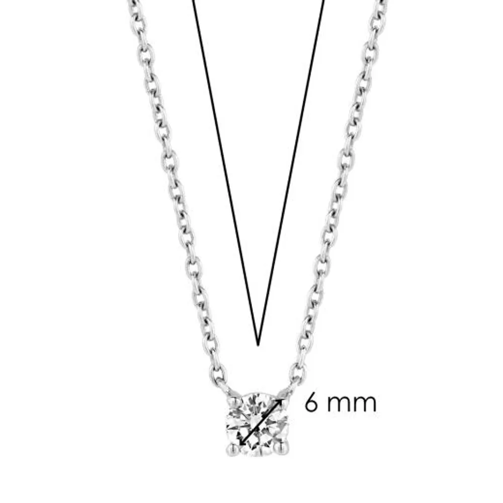 Ti Sento Cubic Zirconia Silver Necklace