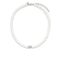 Ti Sento Pearl Cubic Zirconia and Silver Beads Necklace