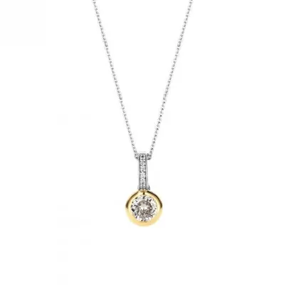 Ti Sento Cubic Zirconia Gold-Tone Necklace