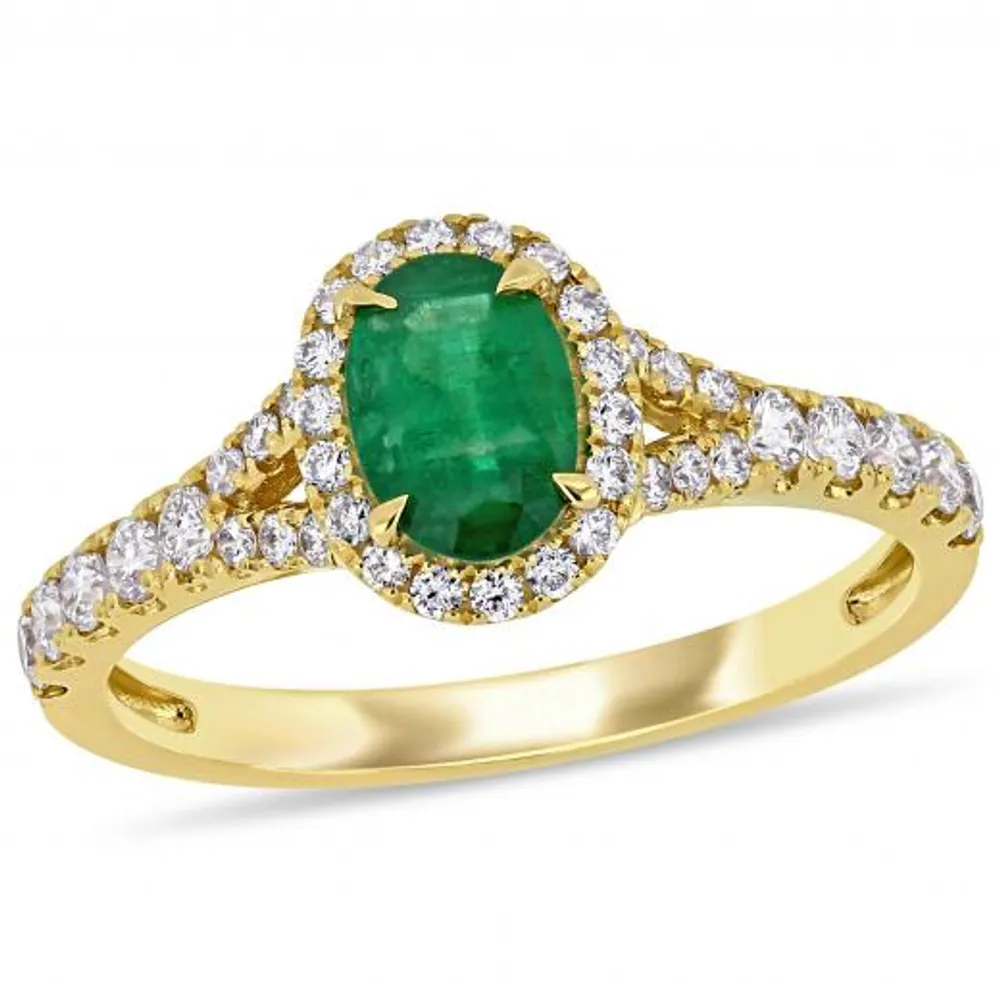 Julianna B 14K Yellow Gold Emerald Y 0.45ctw Diamond Ring