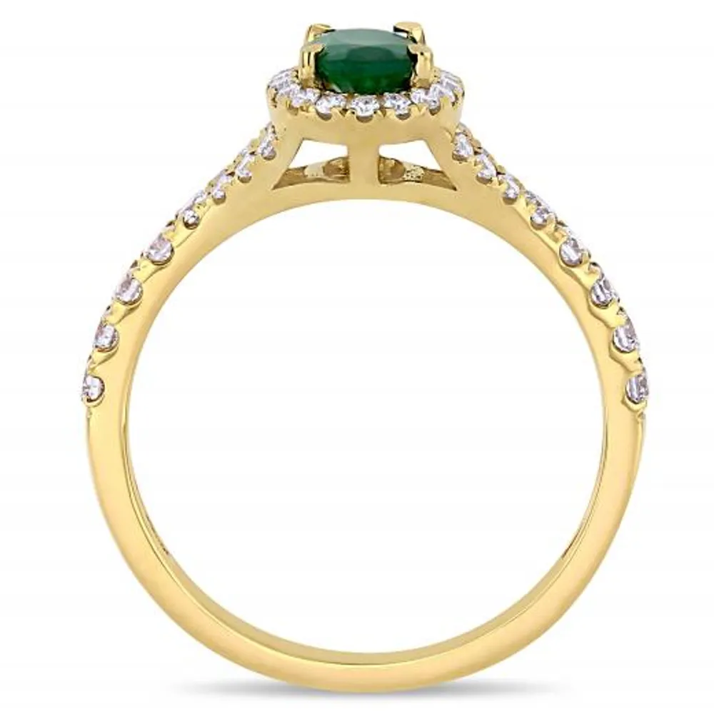 Julianna B 14K Yellow Gold Emerald Y 0.45ctw Diamond Ring