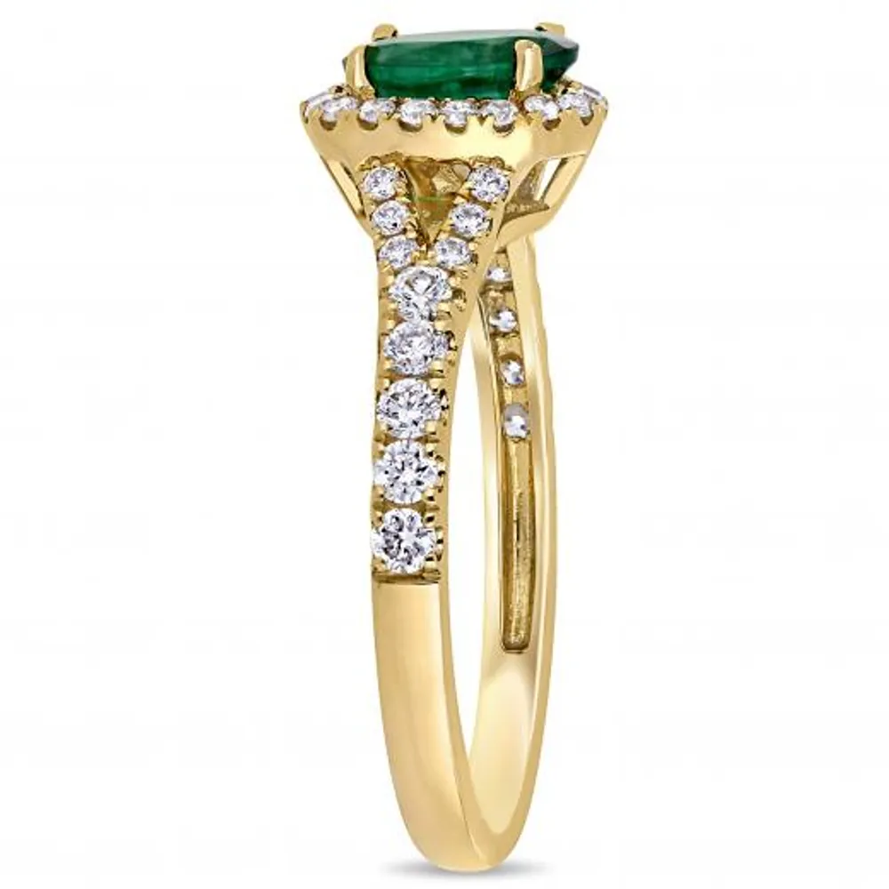 Julianna B 14K Yellow Gold Emerald Y 0.45ctw Diamond Ring