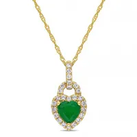 Julianna B 14K Yellow Gold Emerald & 0.25CTW Diamond Necklace