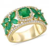 Julianna B 14K Yellow Gold Emerald & Diamond Ring