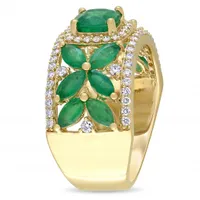 Julianna B 14K Yellow Gold Emerald & Diamond Ring