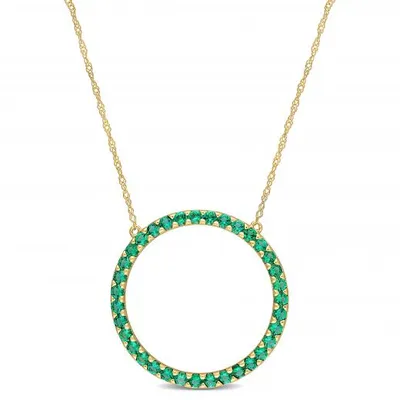 Julianna B 10K Yellow Gold Created Emerald Necklace