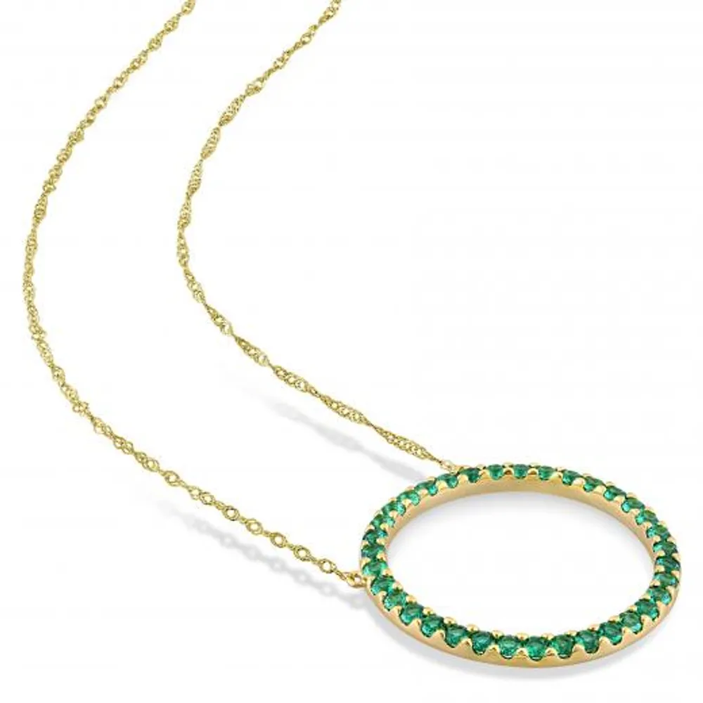 Julianna B 10K Yellow Gold Created Emerald Necklace