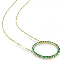 Julianna B 10K Yellow Gold Created Emerald Necklace