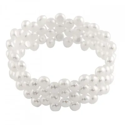 Triple Row White 6-7mm Freshwater Pearl Coil Bracelet