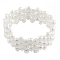 Triple Row White 6-7mm Freshwater Pearl Coil Bracelet