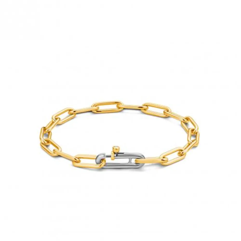 Ti Sento Forever Lock Gold-Tone Bracelet