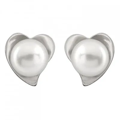 Sterling Silver 6-7mm White Freshwater Pearl Earrings