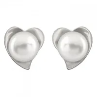 Sterling Silver 6-7mm White Freshwater Pearl Earrings