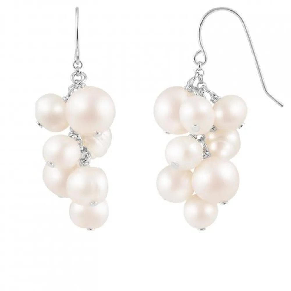 Sterling Silver White Freshwater Pearl Earrings