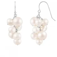 Sterling Silver White Freshwater Pearl Earrings