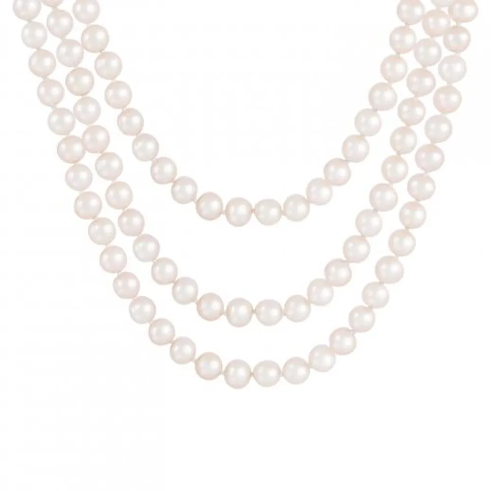 100" Endless 7-8mm White Freshwater Pearl Necklace