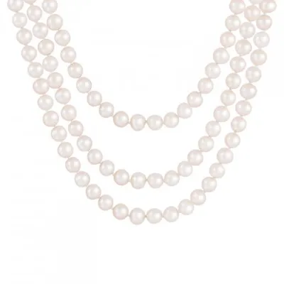 100" Endless 7-8mm White Freshwater Pearl Necklace