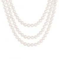 100" Endless 7-8mm White Freshwater Pearl Necklace