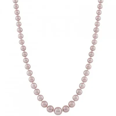 14K Yellow Gold 4-8mm Pink Freshwater Pearl 18" Necklace