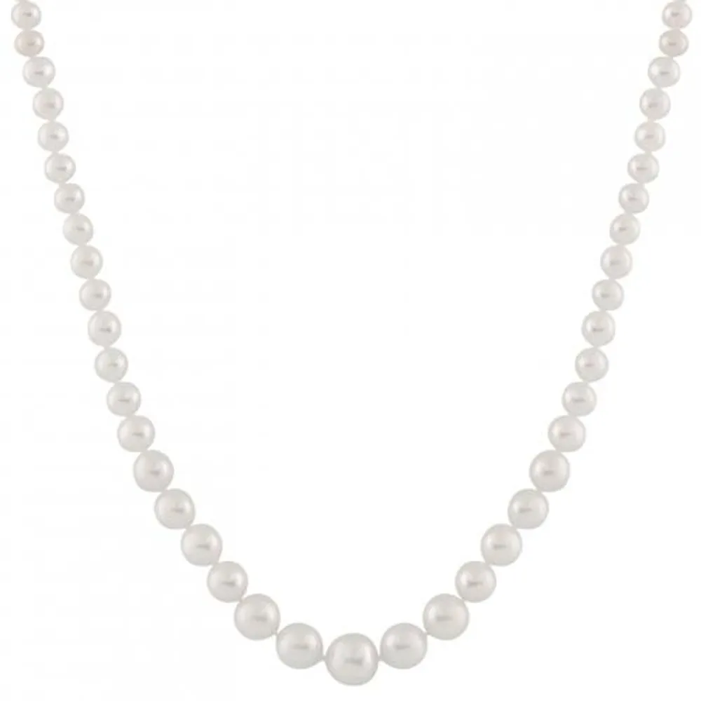 14K Yellow Gold 4-8mm White Freshwater Pearl 18" Necklace