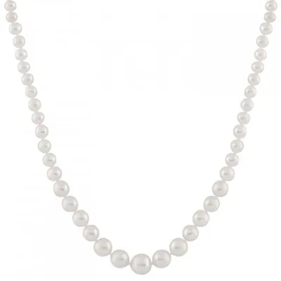 14K Yellow Gold 4-8mm White Freshwater Pearl 18" Necklace