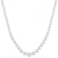 14K Yellow Gold 4-8mm White Freshwater Pearl 18" Necklace