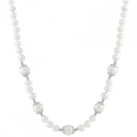 Sterling Silver 6-12mm Freshwater Pearls 18" Necklace