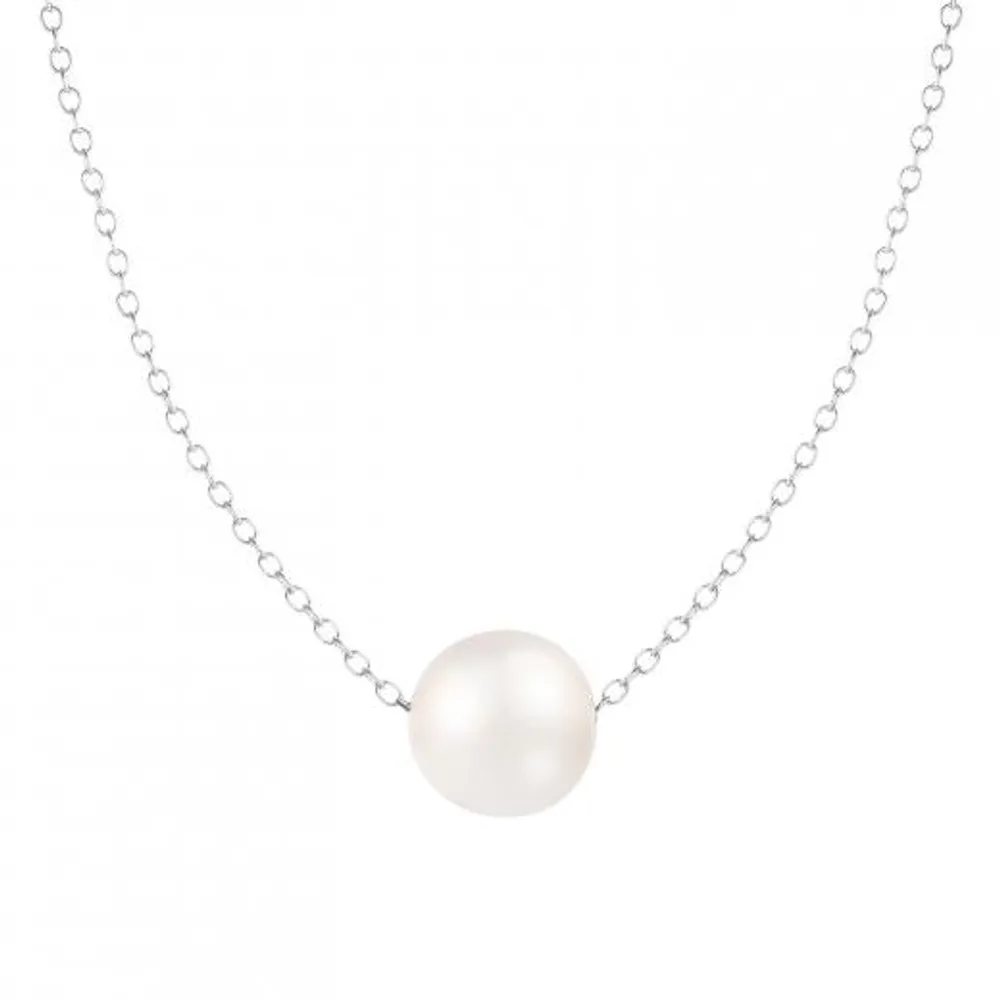 Sterling Silver 10mm Freshwater Pearl. 17" Necklace