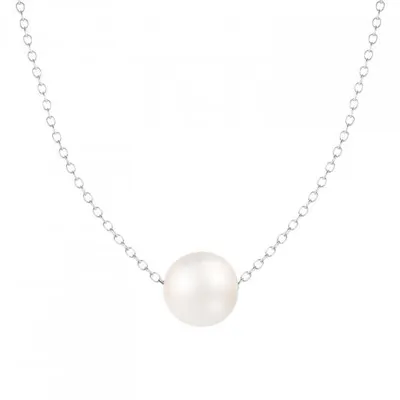 Sterling Silver 10mm Freshwater Pearl. 17" Necklace