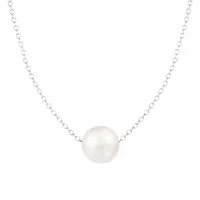 Sterling Silver 10mm Freshwater Pearl. 17" Necklace
