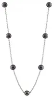 Sterling Silver 8-9mm Black Freshwater Pearl 20" Necklace