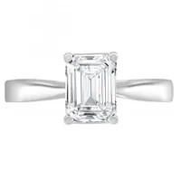 14K White Gold Lab Grown Emerald Cut Diamond 1.90CT SI1/GH