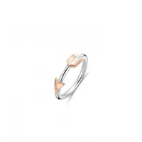 Ti Sento Funky Arrow Silver and Rose Gold-Tone Ring