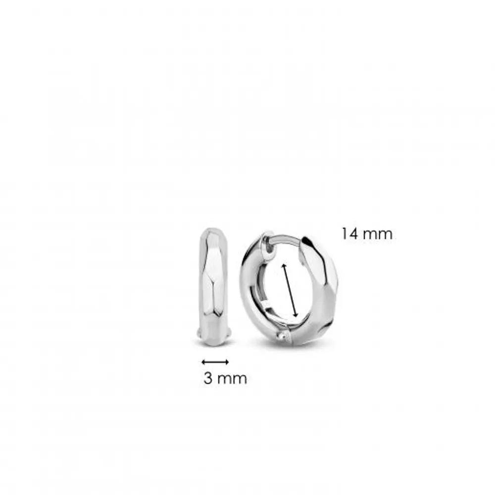 Ti Sento Geometry Silver Huggie Earrings